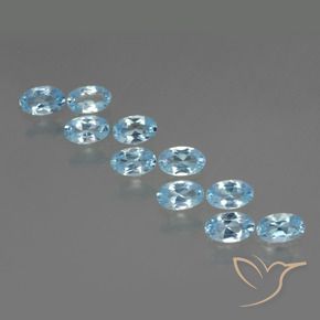 2.70 ctw Blue Topaz Stones, Natural Topaz in Oval Facet Shape for Sale