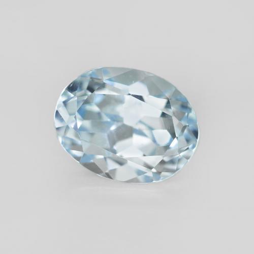2.57 ct Blue Topaz Stone, Natural Topaz in Oval Facet Shape for Sale