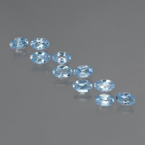 Maya Blue Топаз Камень - 0.3ct Фасетный Овал (ID: 437386)