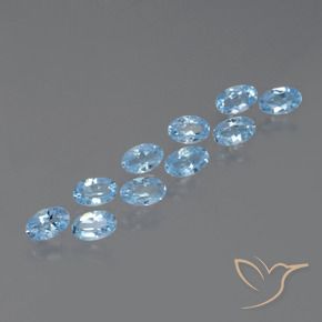 3.06 ctw Blue Topaz Stones, Natural Topaz in Oval Facet Shape for Sale