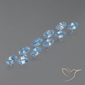 3.51 ctw Blue Topaz Stones, Natural Topaz in Oval Facet Shape for Sale