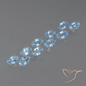 3.16 ctw Blue Topaz Stones, Natural Topaz in Oval Facet Shape for Sale