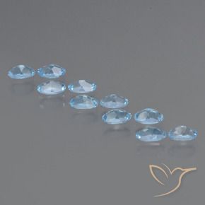 Topaz Gemstones in 5.1 x 3.2 mm Size for Sale, Topaz Stones in Swiss Blue Color