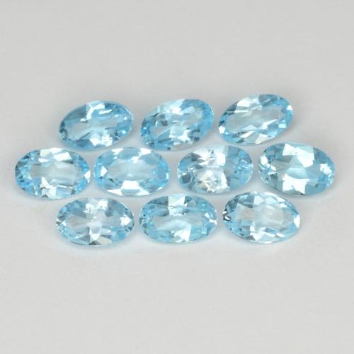 Небесно Голубой Топаз Камень - 0.3ct Фасетный Овал (ID: 437397)
