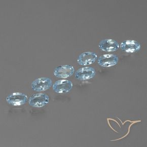 2.77 ctw Blue Topaz Stones, Natural Topaz in Oval Facet Shape for Sale