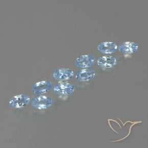 2.82 ctw Blue Topaz Stones, Natural Topaz in Oval Facet Shape for Sale