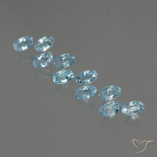 Baby Blue Топаз Камень - 0.3ct Фасетный Овал (ID: 437485)