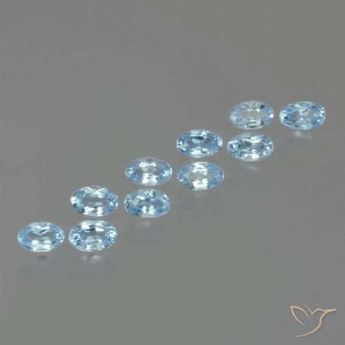 3.08 ct Sky Blue Topaz, 4.9 x 3.1 mm Oval Cut From Brazil, Photo A