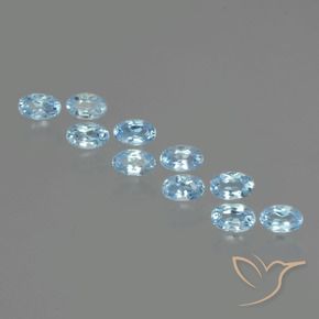 3.08 ctw Blue Topaz Stones, Natural Topaz in Oval Facet Shape for Sale