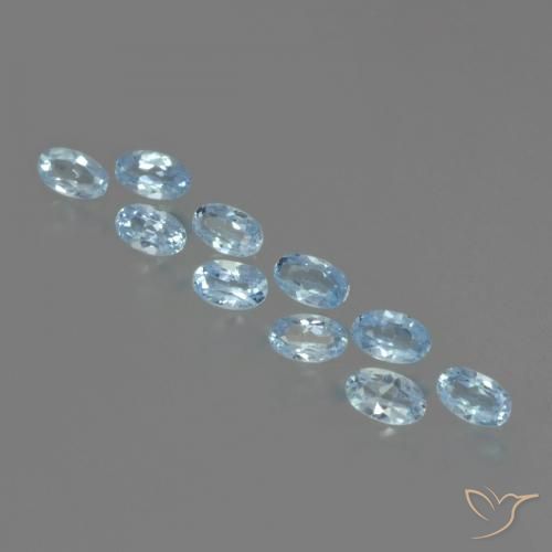 3.25 ctw Blue Topaz Stones, Natural Topaz in Oval Facet Shape for Sale
