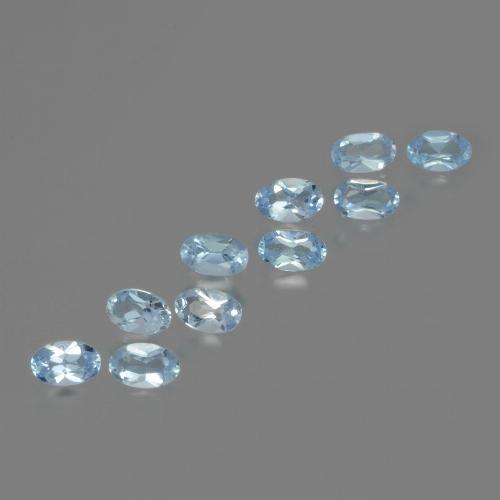 Baby Blue Топаз Камень - 0.3ct Фасетный Овал (ID: 437493)