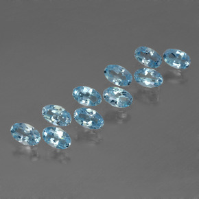 Deep Maya Blue Топаз Камень - 0.3ct Фасетный Овал (ID: 437630)