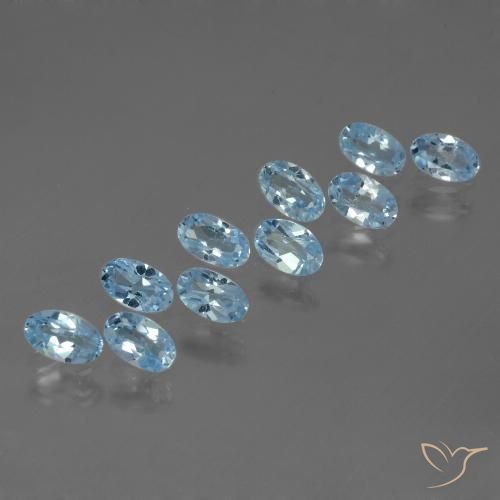 3.10ctw Natural Sky Blue Topaz, Oval, VS