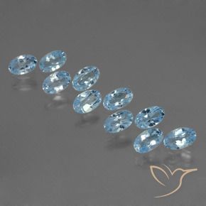 3.10 ctw Blue Topaz Stones, Natural Topaz in Oval Facet Shape for Sale