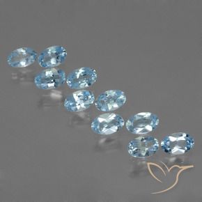 2.90 ctw Blue Topaz Stones, Natural Topaz in Oval Facet Shape for Sale