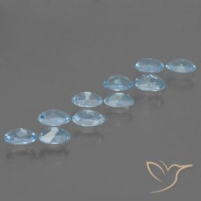 Topaz Gemstones in 4.9 x 3.4 mm Size for Sale, Topaz Stones in Sky Blue Color