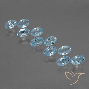 3.22 ctw Blue Topaz Stones, Natural Topaz in Oval Facet Shape for Sale