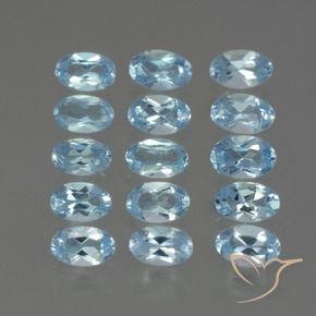4.33 ctw Blue Topaz Stones, Natural Topaz in Oval Facet Shape for Sale