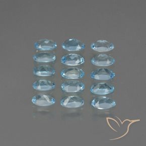Topaz Gemstones in 4.9 x 3.2 mm Size for Sale, Topaz Stones in Swiss Blue Color