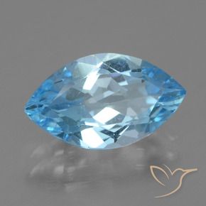 3.97 ct Blue Topaz Stone, Natural Topaz in Marquise Facet Shape for Sale