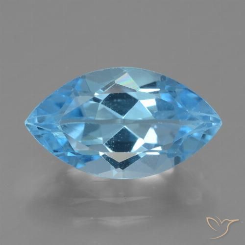 4.44ct Natural Swiss Blue Topaz, Marquise, VVS-VS