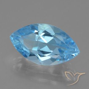 4.44 ct Blue Topaz Stone, Natural Topaz in Marquise Facet Shape for Sale