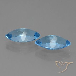Topaz Gemstones in 13.9 x 8 mm Size for Sale, Topaz Stones in Swiss Blue Color