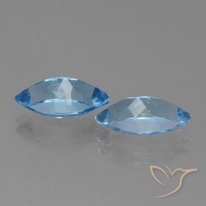 Topaz Gemstones in 13.9 x 8.1 mm Size for Sale, Topaz Stones in Swiss Blue Color