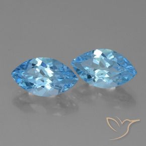 8.11 ctw Blue Topaz Stones, Natural Topaz in Marquise Facet Shape for Sale