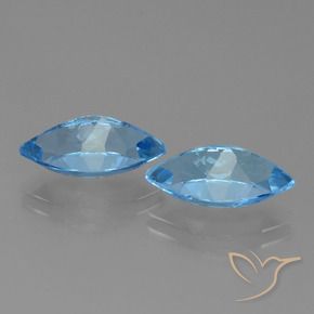Topaz Gemstones in 14 x 8 mm Size for Sale, Topaz Stones in Swiss Blue Color