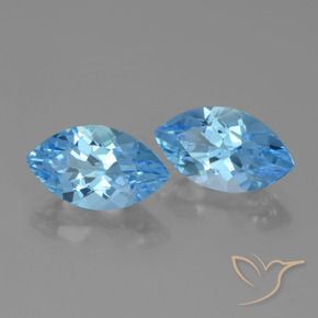 7.76 ctw Blue Topaz Stones, Natural Topaz in Marquise Facet Shape for Sale