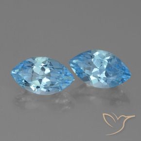 8.77 ctw Blue Topaz Stones, Natural Topaz in Marquise Facet Shape for Sale