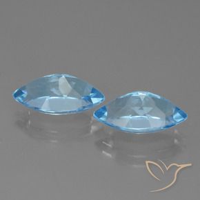 Topaz Gemstones in 13.9 x 8.1 mm Size for Sale, Topaz Stones in Swiss Blue Color