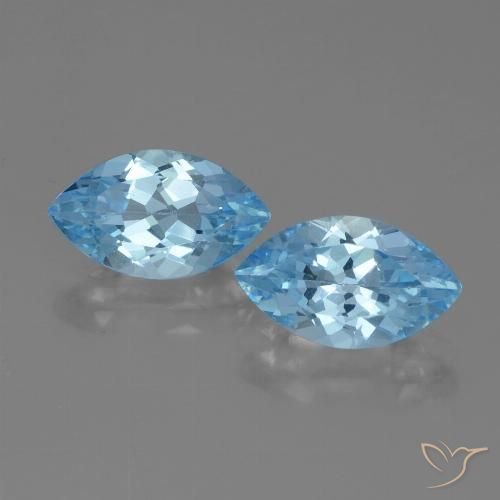8.14 ct Loose Sky Blue Topaz, 13.9 x 8.1 mm Marquise Cut From Brazil, Photo A
