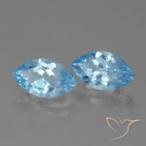 8.14 ctw Blue Topaz Stones, Natural Topaz in Marquise Facet Shape for Sale