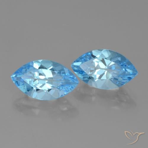 8.52 ctw Blue Topaz Stones, Natural Topaz in Marquise Facet Shape for Sale