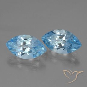 8.21 ctw Blue Topaz Stones, Natural Topaz in Marquise Facet Shape for Sale