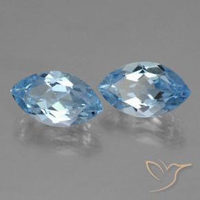 8.19 ctw Blue Topaz Stones, Natural Topaz in Marquise Facet Shape for Sale