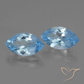 7.68 ctw Blue Topaz Stones, Natural Topaz in Marquise Facet Shape for Sale
