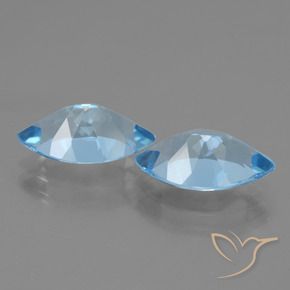 Topaz Gemstones in 14.1 x 7.9 mm Size for Sale, Topaz Stones in Swiss Blue Color