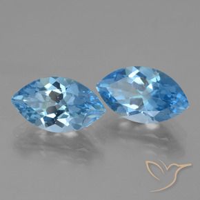 8.33 ctw Blue Topaz Stones, Natural Topaz in Marquise Facet Shape for Sale