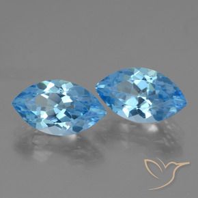 8.49 ctw Blue Topaz Stones, Natural Topaz in Marquise Facet Shape for Sale