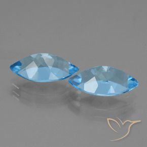 Topaz Gemstones in 14 x 8.1 mm Size for Sale, Topaz Stones in Swiss Blue Color