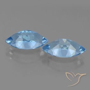 Topaz Gemstones in 13.9 x 8.1 mm Size for Sale, Topaz Stones in Sky Blue Color