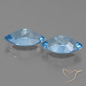 Topaz Gemstones in 13.9 x 8.1 mm Size for Sale, Topaz Stones in Swiss Blue Color