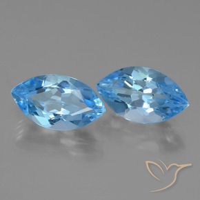 8.44 ctw Blue Topaz Stones, Natural Topaz in Marquise Facet Shape for Sale