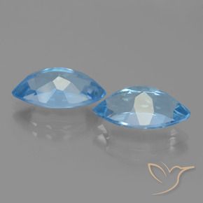 Topaz Gemstones in 13.8 x 7.8 mm Size for Sale, Topaz Stones in Swiss Blue Color