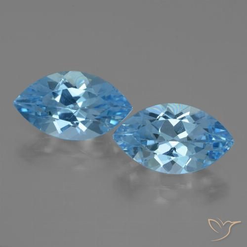 8.20ctw Natural Swiss Blue Topaz, Marquise, VVS-VS