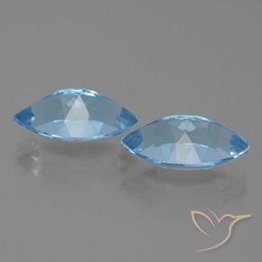 Topaz Gemstones in 14.1 x 8.1 mm Size for Sale, Topaz Stones in Swiss Blue Color