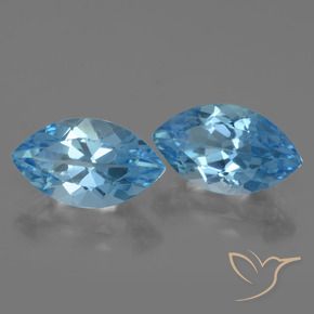 8.42 ctw Blue Topaz Stones, Natural Topaz in Marquise Facet Shape for Sale